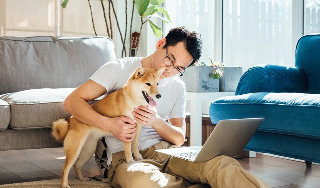 Woman texting on her smartphone and smiling